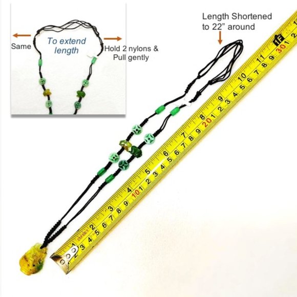 Necklace Genuine YellowJade VASE Green Rabbit Coin - Picture 12 of 14